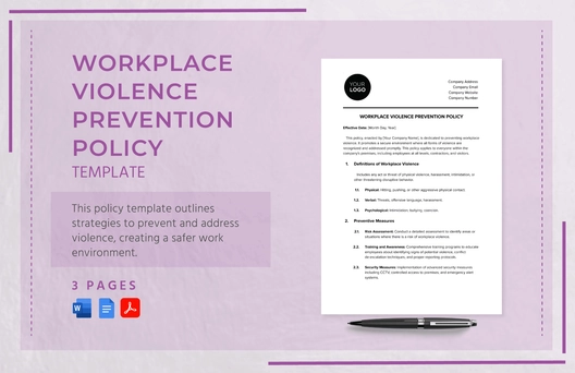 Workplace Violence Prevention Policy Template