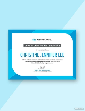 Seminar Attendance Certificate Template
