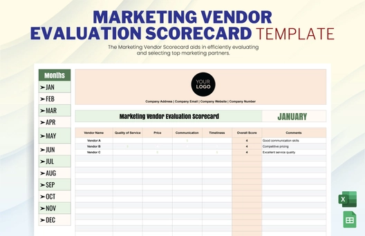 Marketing Vendor Evaluation Scorecard Template