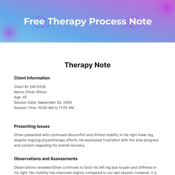 Free Therapy Process Note Template to Edit Online