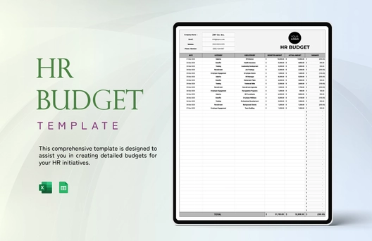 HR Budget Template