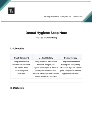 Free Dental Hygiene Soap Note Template to Edit Online