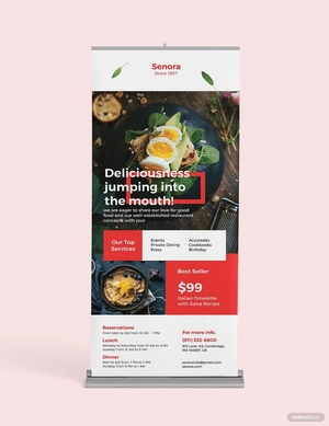 Restaurant Services Roll Up Banner Template