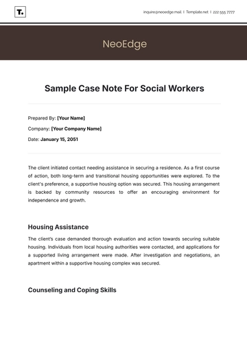 Free Sample Case Note For Social Workers Template to Edit Online