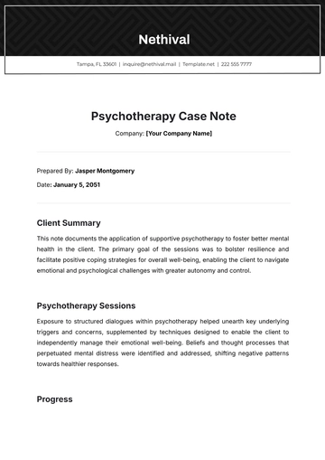 Free Psychotherapy Case Note Template to Edit Online