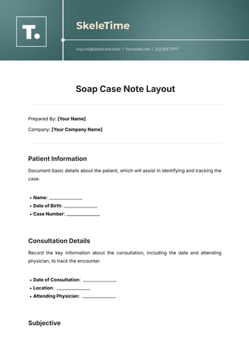 Free Soap Case Note Layout Template to Edit Online