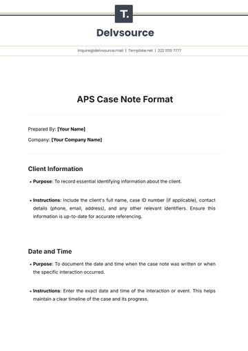 Free Aps Case Note Format Template to Edit Online