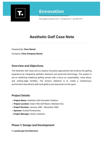 Free Aesthetic Golf Case Note Template to Edit Online
