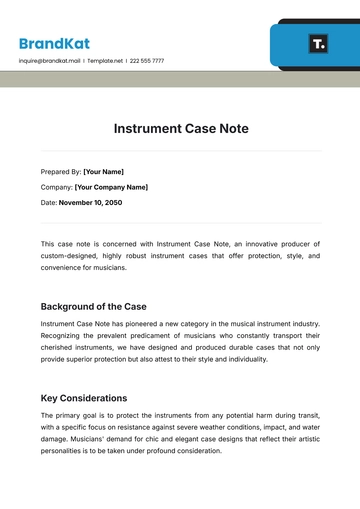 Free Instrument Case Note Template to Edit Online