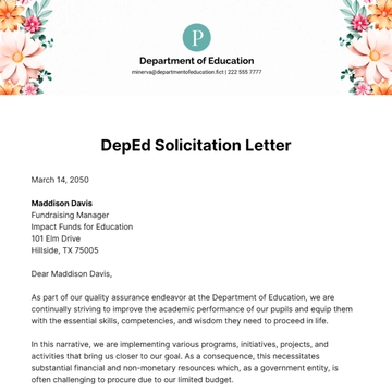 Free DepEd Solicitation Letter Template to Edit Online