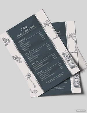 Chalkboard Bar Menu Template