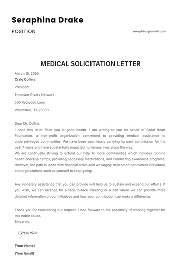 Free Medical Solicitation Letter Template to Edit Online