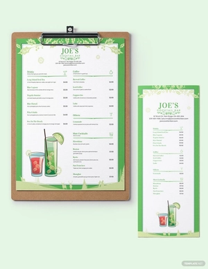 Christmas Cocktail Menu Template