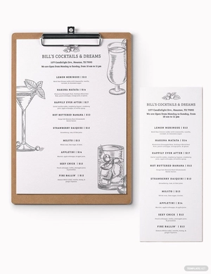 Cocktail Menu Board Template