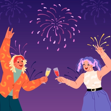 Free New Year Party Clipart Template to Edit Online