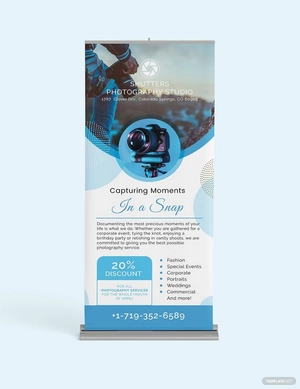 Editable Photography Roll Up Banner Template