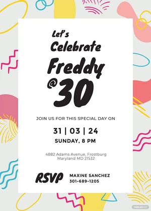 Birthday Party Invitation Card Template