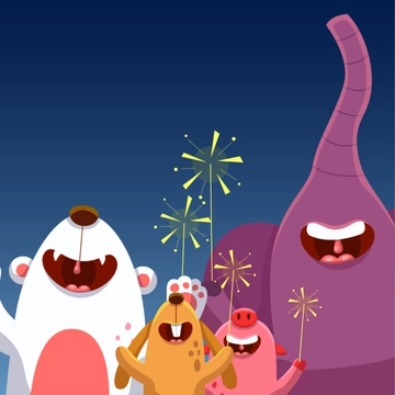 Free Funny New Year Clipart Template to Edit Online