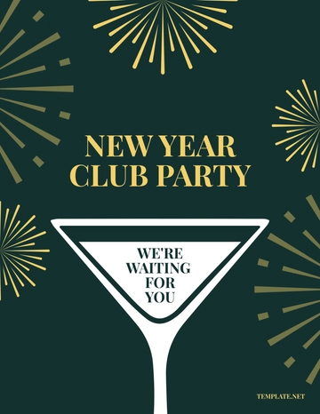 Free New Year Club Flyer Template to Edit Online