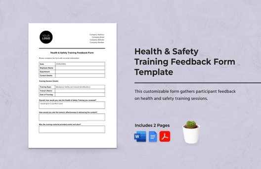 Health & Safety Training Feedback Form Template