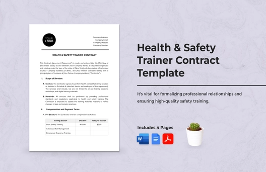 Health & Safety Trainer Contract Template