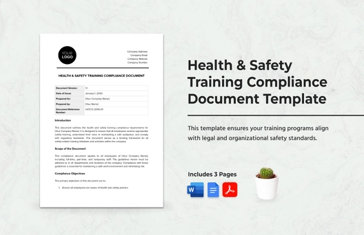 Health & Safety Training Compliance Document Template