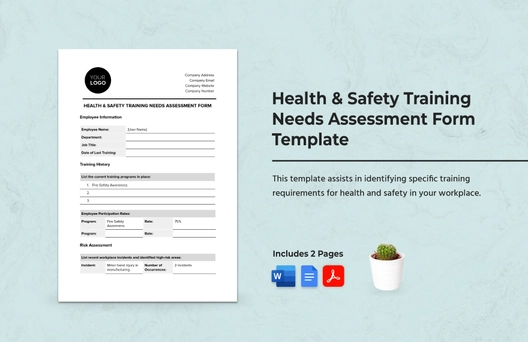 Health & Safety Training Needs Assessment Form Template