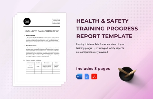 Health & Safety Training Progress Report Template