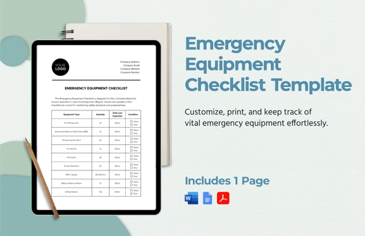Emergency Equipment Checklist Template Emergency Equipment Checklist Template
