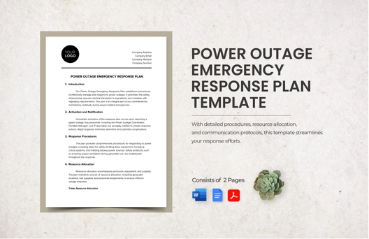 Power Outage Emergency Response Plan Template