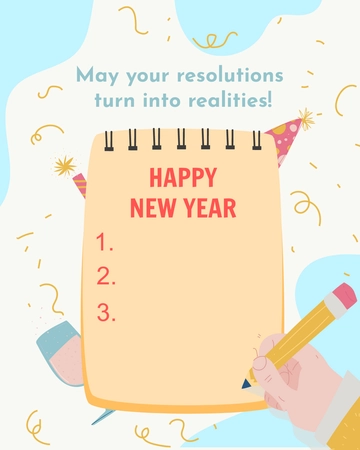 Free New Year's Resolution Facebook Post Template to Edit Online