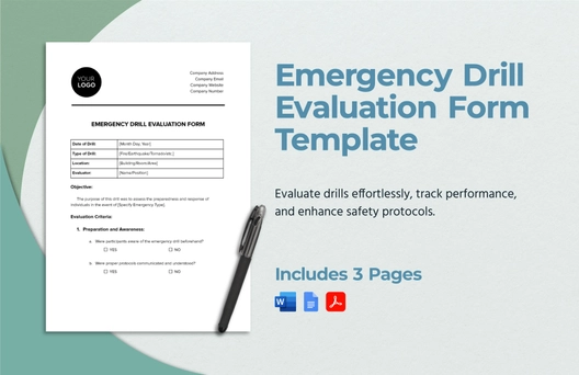 Emergency Drill Evaluation Form Template