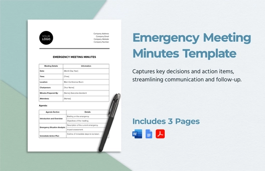 Emergency Meeting Minutes Template