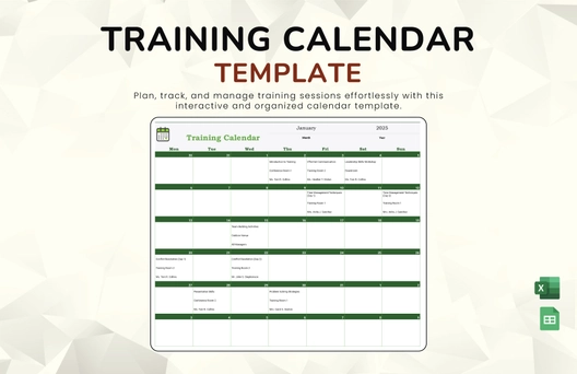 Training Calendar Template Training Calendar Template