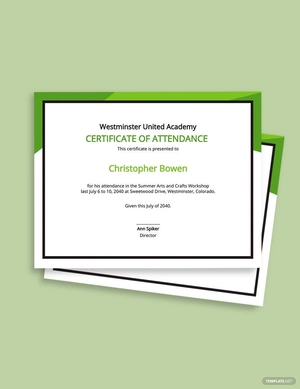 Workshop Attendance Certificate Template