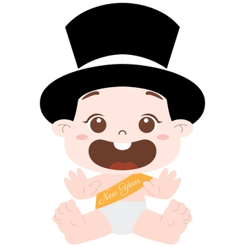 Free New Year Baby Clipart Template to Edit Online