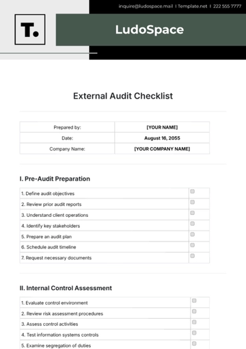 Free External Audit Checklist Template to Edit Online