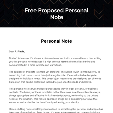 Free Proposed Personal Note Template to Edit Online