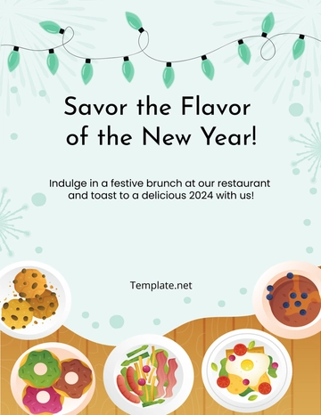 Free New Year Brunch Flyer Template to Edit Online