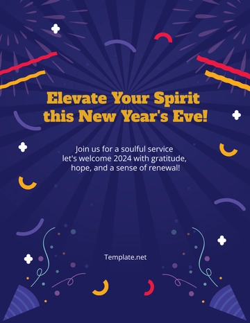 Free New Year's Eve Service Flyer Template to Edit Online