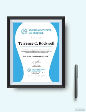 Fitness Instructor Certificate Template