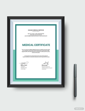 Medical Certificate Template for Work