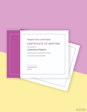 Modern Baptism Certificate Template