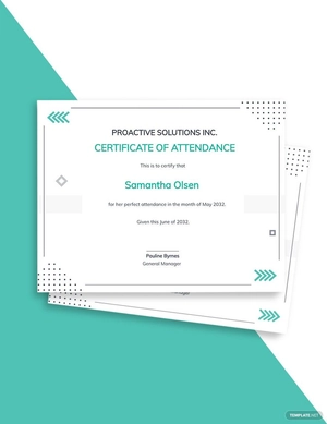 Perfect Attendance Certificate Template