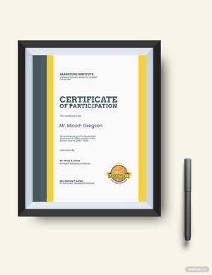 Printable Basketball Certificate Template