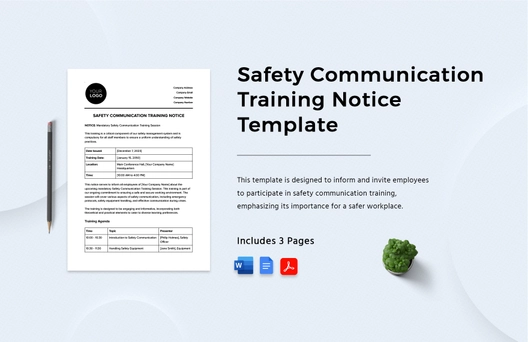 Safety Communication Training Notice Template