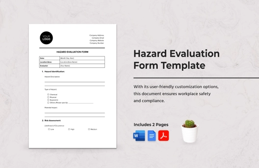 Hazard Evaluation Form Template