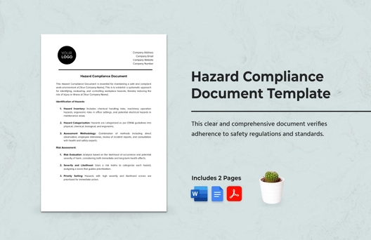 Hazard Compliance Document Template Hazard Compliance Document Template