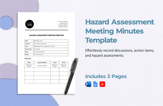 Hazard Assessment Meeting Minutes Template