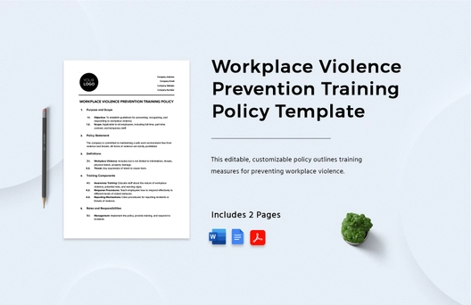 Workplace Violence Prevention Training Policy Template